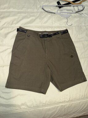 Roark Campover Shorts Mens 30 Atmy Green Belted Ripstop Outdoor Hiking Gorpcore